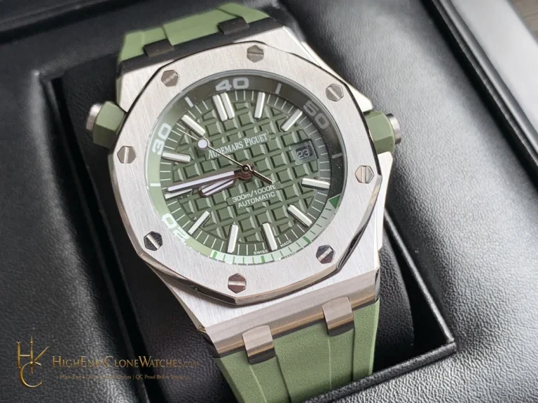 Audemars Piguet Royal Oak Offshore Diver 15710 Green Dial super clone watch front view