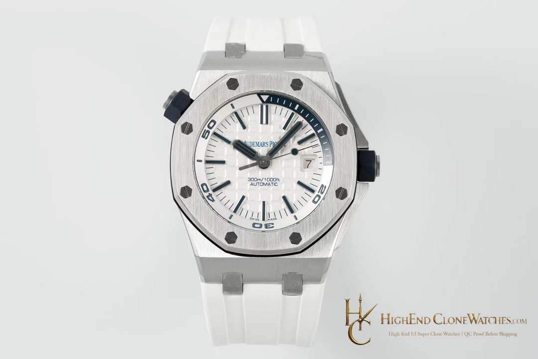 Audemars Piguet Royal Oak Offshore Diver 15710 White Dial super clone watch front view