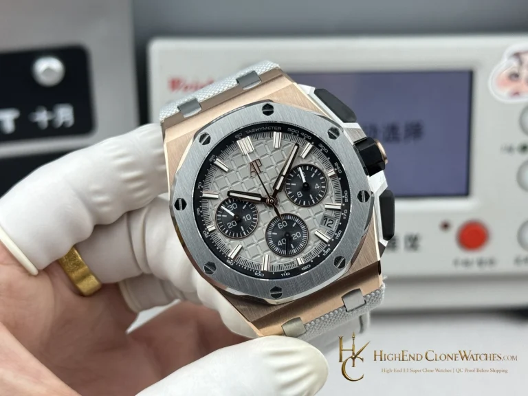 Audemars Piguet Royal Oak Offshore Rose Gold Gray Dial 26420 Selfwinding Chronograph super clone watch dial detail