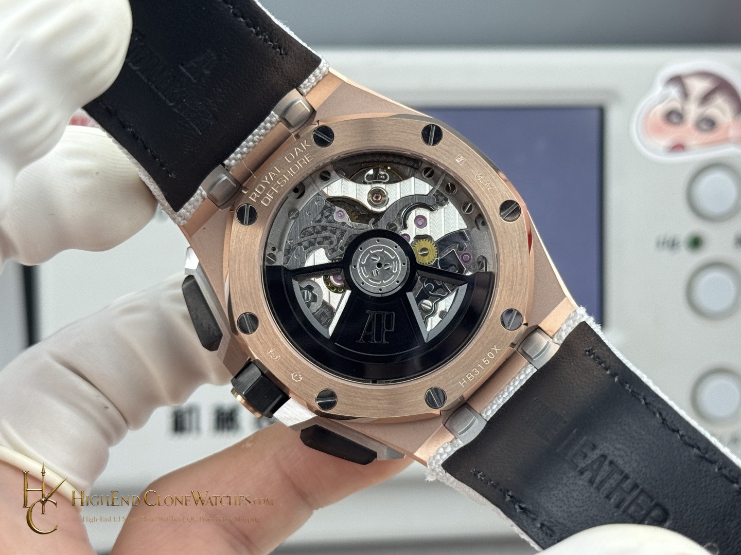 Audemars Piguet Royal Oak Offshore Rose Gold Gray Dial 26420 Selfwinding Chronograph super clone watch wrist shot