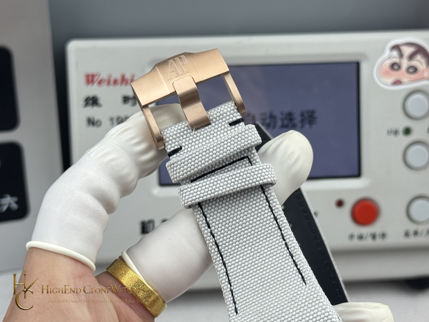 Audemars Piguet Royal Oak Offshore Rose Gold Gray Dial 26420 Selfwinding Chronograph super clone watch angled view