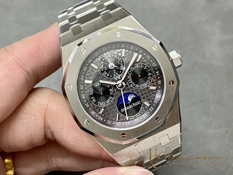 Audemars Piguet Royal Oak Perpetual Calendar Black Dial 26607BC 41mm super clone watch dial detail
