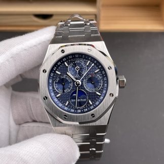 Audemars Piguet Royal Oak Perpetual Calendar Blue Dial 26574ST 41mm super clone watch front view