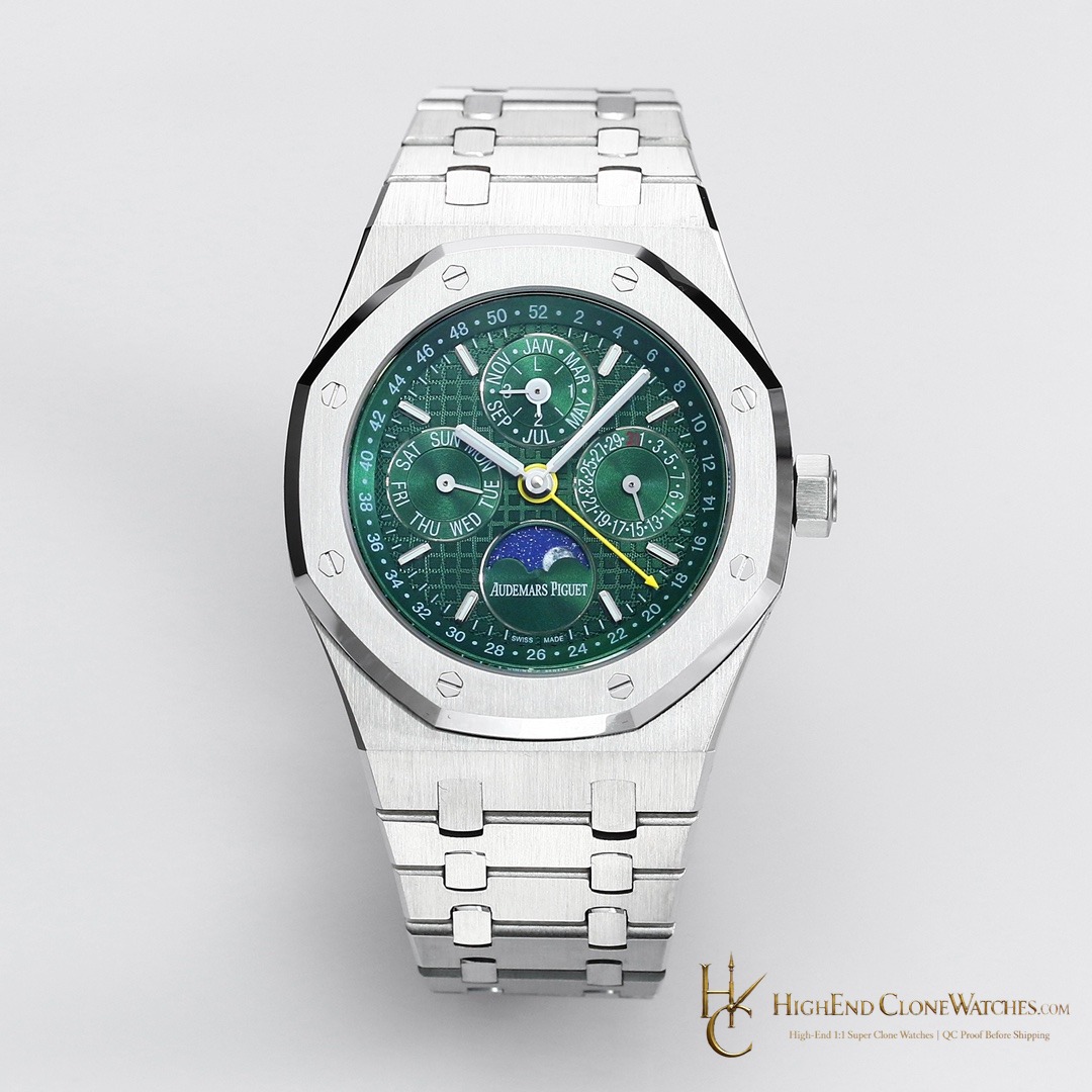 Audemars Piguet Royal Oak Perpetual Calendar Green Dial 26606ST 41mm super clone watch front view
