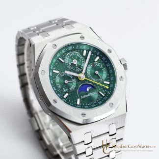 Audemars Piguet Royal Oak Perpetual Calendar Green Dial 26606ST 41mm super clone watch dial detail