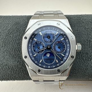 Audemars Piguet Royal Oak Perpetual Calendar ice blue dial 26574PT 41mm super clone watch front view