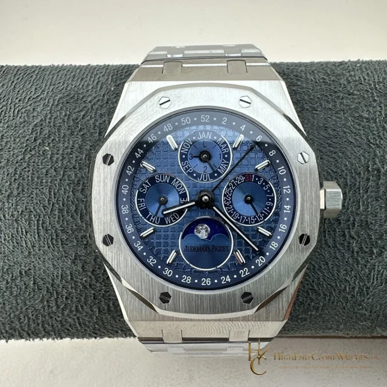 Audemars Piguet Royal Oak Perpetual Calendar ice blue dial 26574PT 41mm super clone watch front view