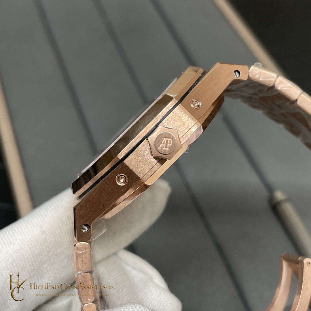 Audemars Piguet Royal Oak Perpetual Calendar Rose Gold Blue Dial 26574OR 41mm super clone watch bracelet or strap fit