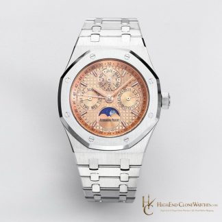 Audemars Piguet Royal Oak Perpetual Calendar Salmon Dial 26615TI 41mm super clone watch dial detail