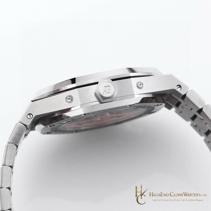 Audemars Piguet Royal Oak Perpetual Calendar Salmon Dial 26615TI 41mm super clone watch clasp detail