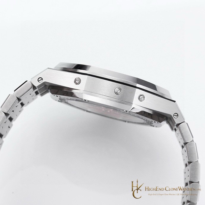 Audemars Piguet Royal Oak Perpetual Calendar Salmon Dial 26615TI 41mm super clone watch caseback detail
