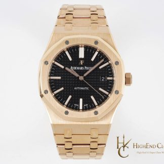 Audemars Piguet Royal Oak Rose Gold 15400 Black Dial super clone watch front view