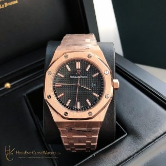 Audemars Piguet Royal Oak Rose Gold 15500 Black Dial super clone watch front view