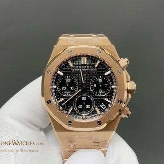 Audemars Piguet Royal Oak Rose Gold 26240 Black Dial super clone watch front view