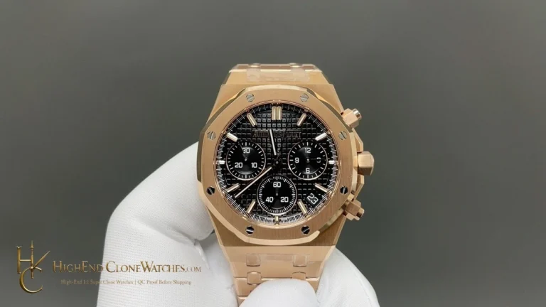 Audemars Piguet Royal Oak Rose Gold 26240 Black Dial super clone watch front view