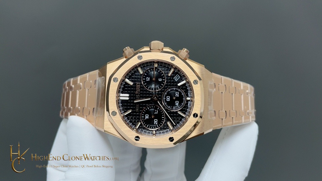 Audemars Piguet Royal Oak Rose Gold 26240 Black Dial super clone watch dial detail