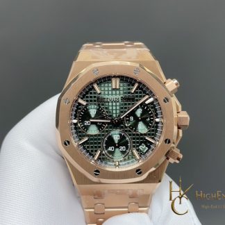 Audemars Piguet Royal Oak Rose Gold 26240 Green Dial super clone watch front view