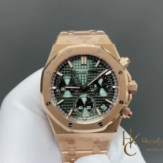 Audemars Piguet Royal Oak Rose Gold 26240 Green Dial super clone watch front view