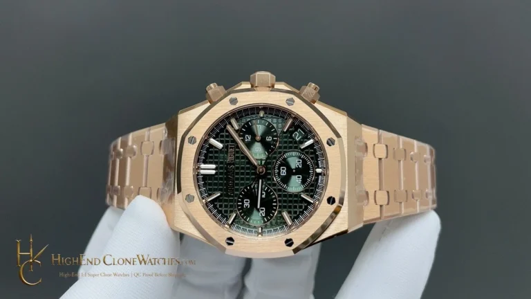 Audemars Piguet Royal Oak Rose Gold 26240 Green Dial super clone watch dial detail