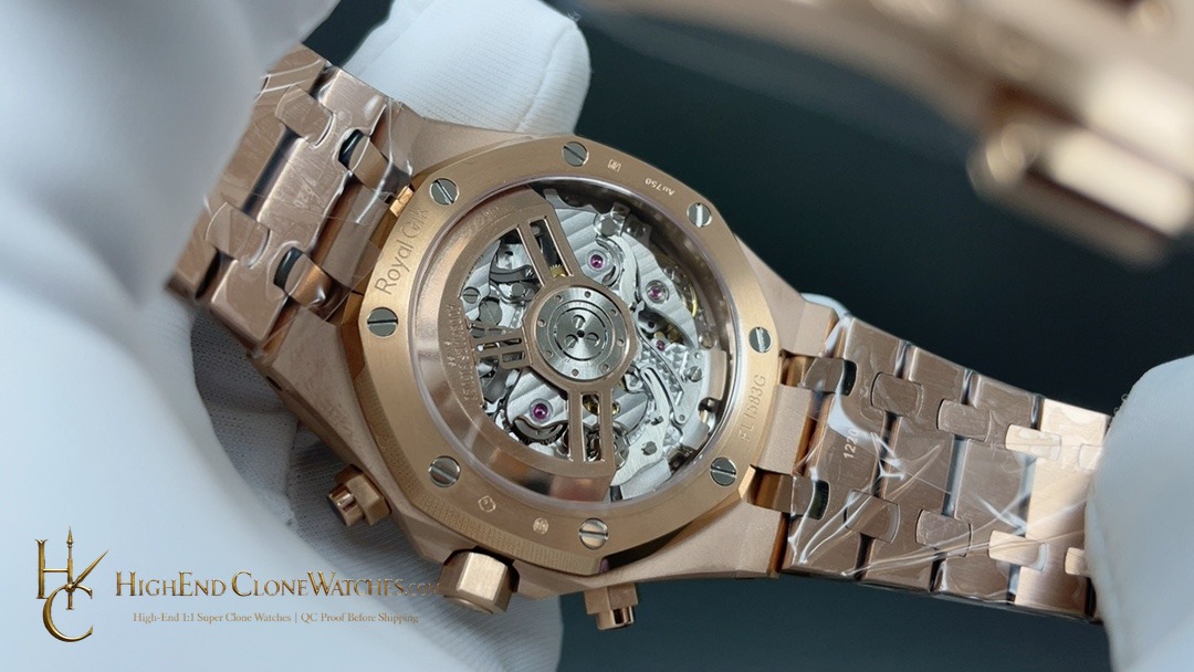 Audemars Piguet Royal Oak Rose Gold 26240 Green Dial super clone watch clasp detail