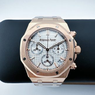 Audemars Piguet Royal Oak Rose Gold 26240 White Dial super clone watch front view