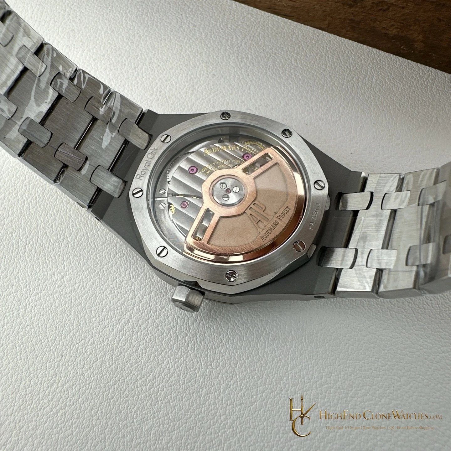 Audemars Piguet Royal Oak Selfwinding 77350ST 34mm super clone watch angled view