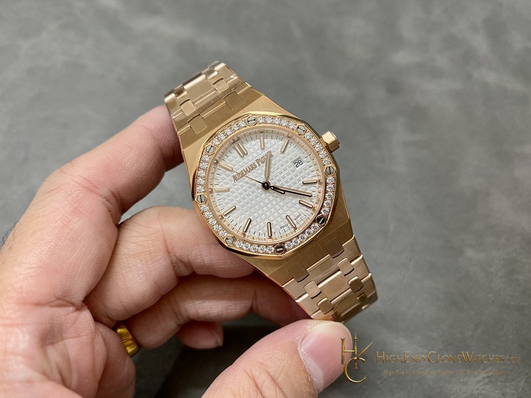 Audemars Piguet Royal Oak Selfwinding 77351OR 34mm super clone watch side case profile