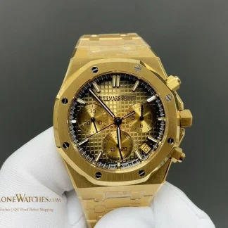 Audemars Piguet Royal Oak Smoked Gold Dial 26240BA Selfwinding Chronograph super clone watch front view