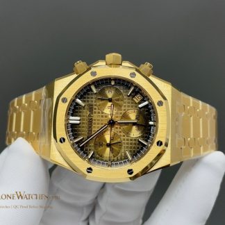 Audemars Piguet Royal Oak Smoked Gold Dial 26240BA Selfwinding Chronograph super clone watch dial detail