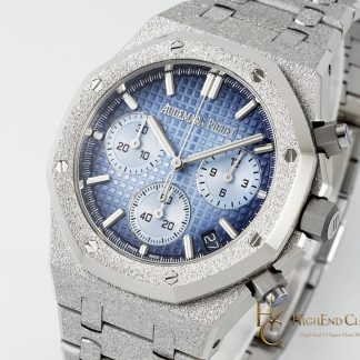 Audemars Piguet Royal Oak Smoky Blue Dial 26240BA Selfwinding Chronograph super clone watch dial detail