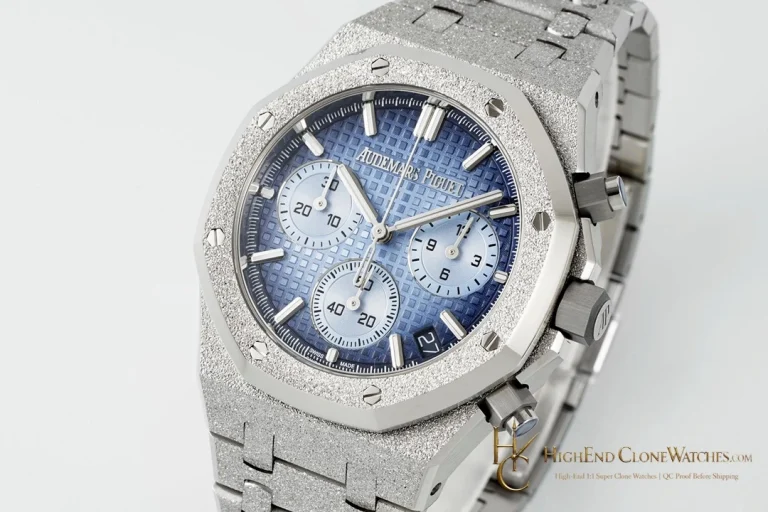 Audemars Piguet Royal Oak Smoky Blue Dial 26240BA Selfwinding Chronograph super clone watch dial detail