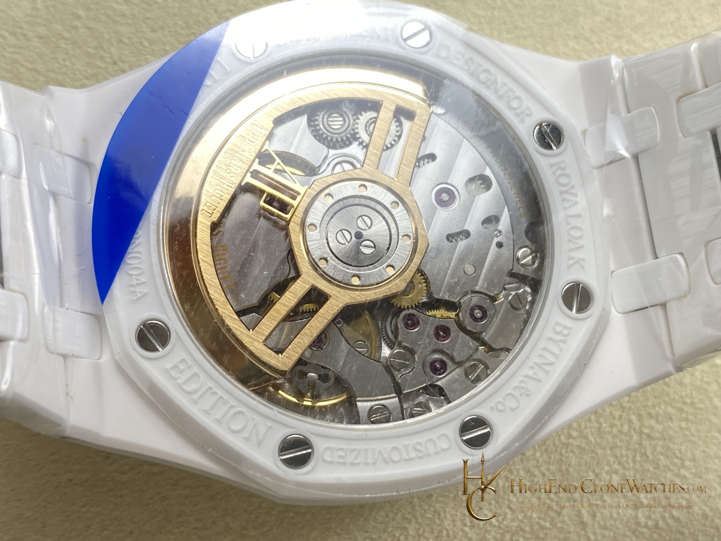 Audemars Piguet Royal Oak White Ceramic 15500 Black Dial 41mm super clone watch wrist shot