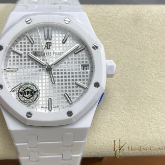 Audemars Piguet Royal Oak White Ceramic 15500 White Dial 41mm super clone watch front view