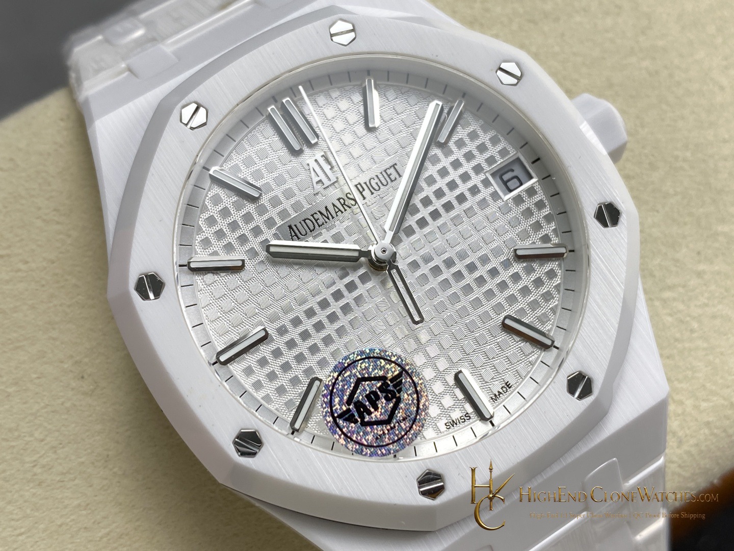 Audemars Piguet Royal Oak angled dial view super clone watch