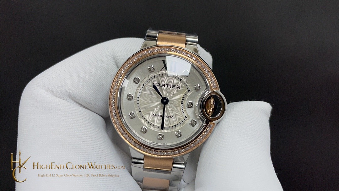 Cartier Ballon Bleu de Cartier W3BB0023 dial and bezel detail super clone watch