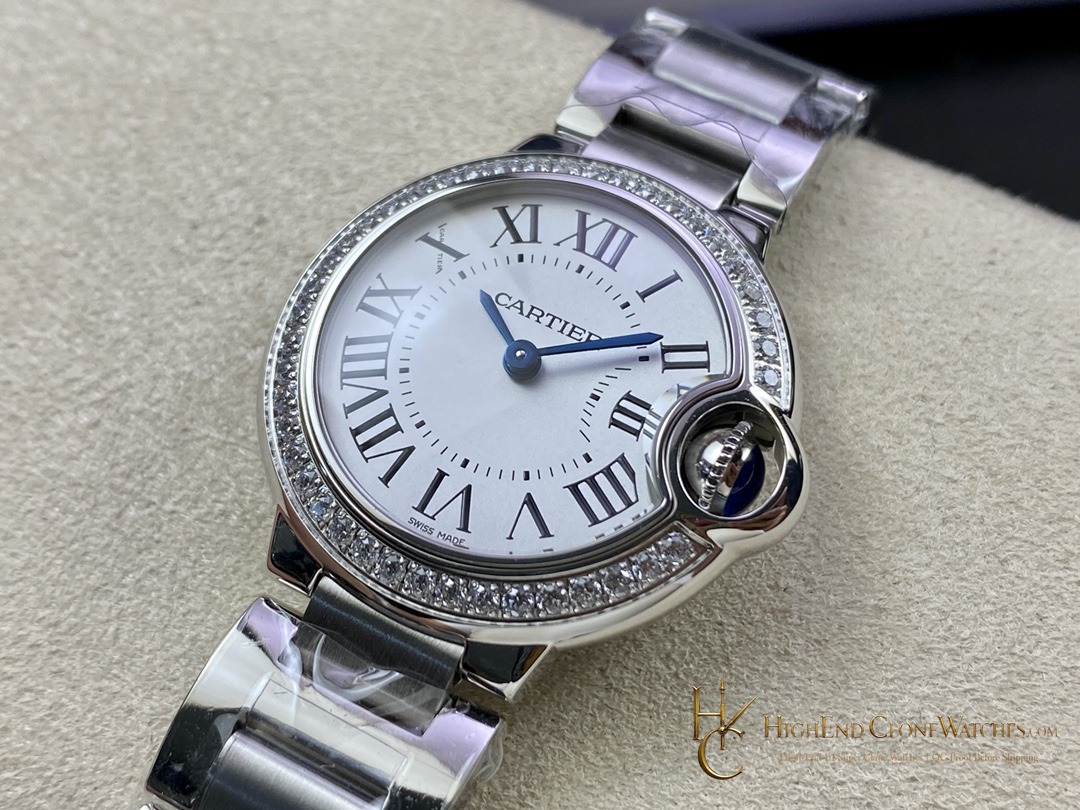 Cartier Ballon Bleu de Cartier W4BB0015 dial and bezel detail super clone watch