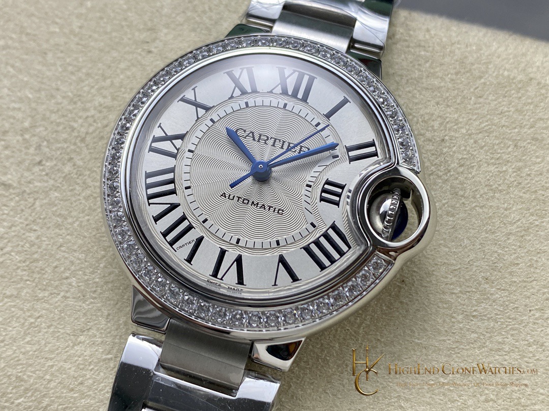 Cartier Ballon Bleu de Cartier W4BB0024 dial and bezel detail super clone watch
