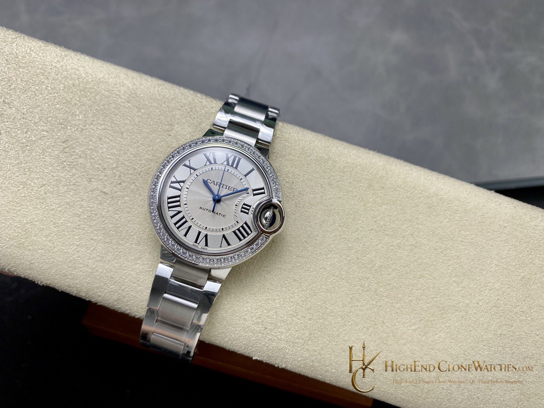 Cartier Ballon Bleu de Cartier W4BB0024 crown and case detail super clone watch