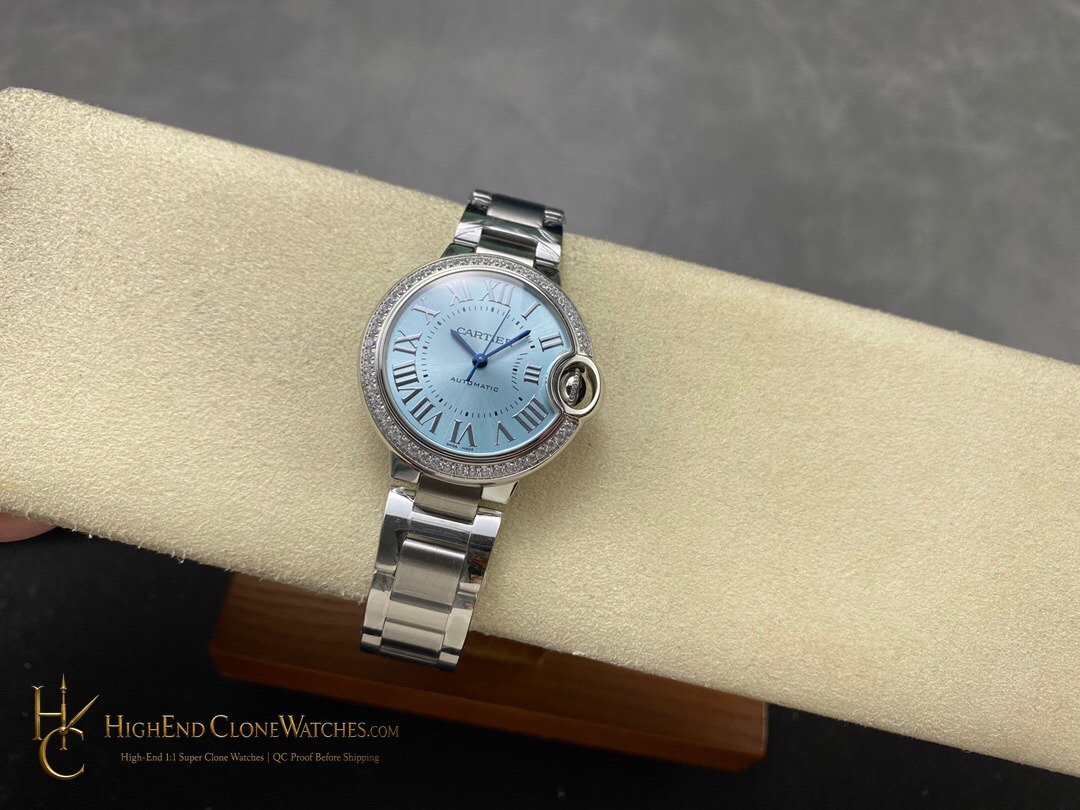Cartier Ballon Bleu de Cartier W4BB0028 crown and case detail super clone watch