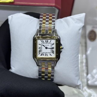 Cartier Panthere W2PN0013 white Roman-numeral dial and two-tone bracelet