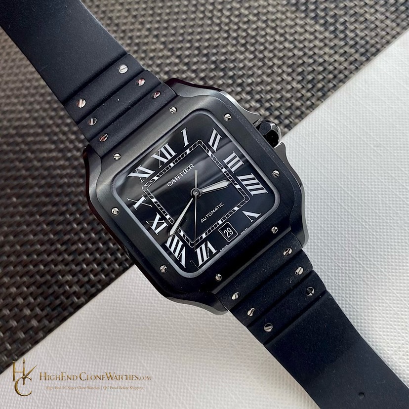 Cartier Santos de Cartier Large WSSA0039 dial and bezel detail super clone watch
