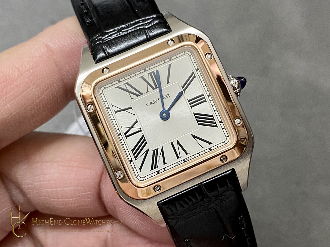 Cartier Santos-Dumont Large W2SA0012 angled dial view super clone watch