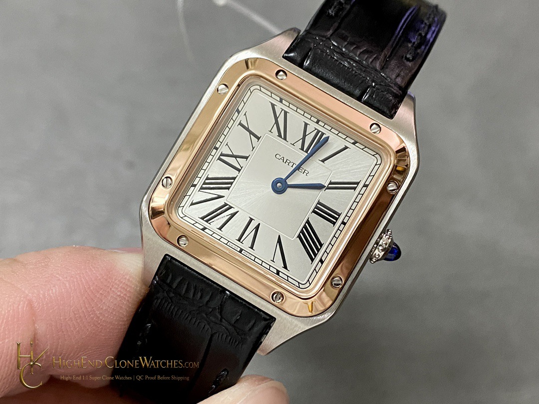 Cartier Santos-Dumont Large W2SA0012 dial and bezel detail super clone watch