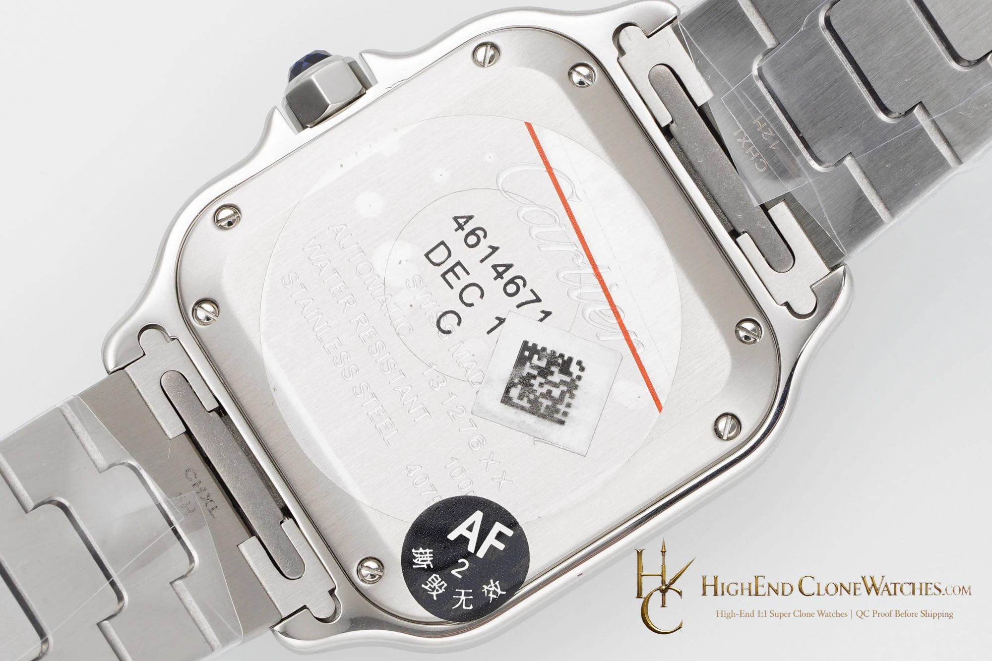 Cartier Santos-Dumont 35.1mm silver dial diamond bezel super clone watch - product view 6
