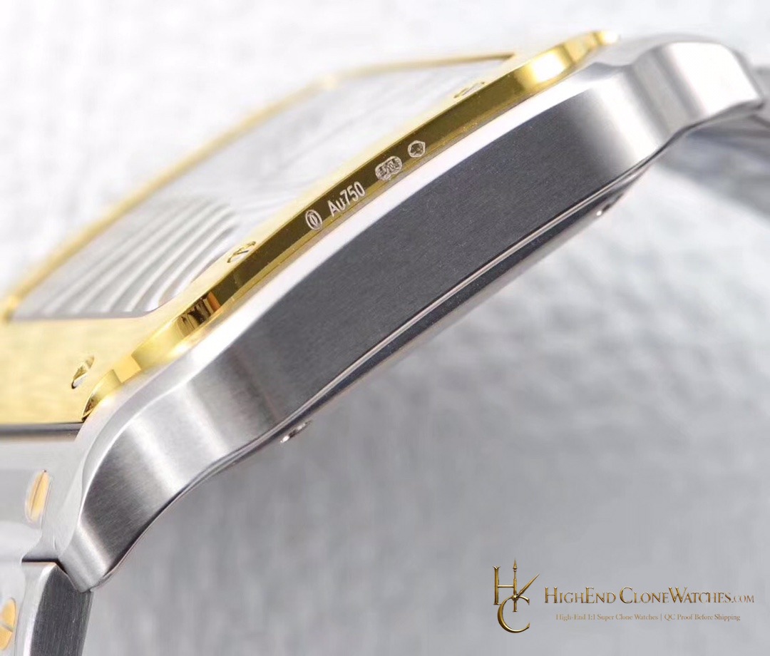 Cartier Santos de Cartier Medium W2SA0016 clasp detail super clone watch