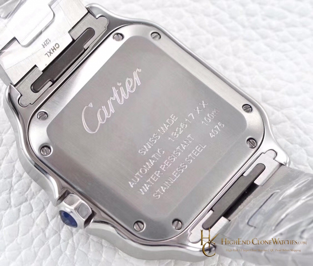 Cartier Santos de Cartier Medium W2SA0016 caseback view super clone watch
