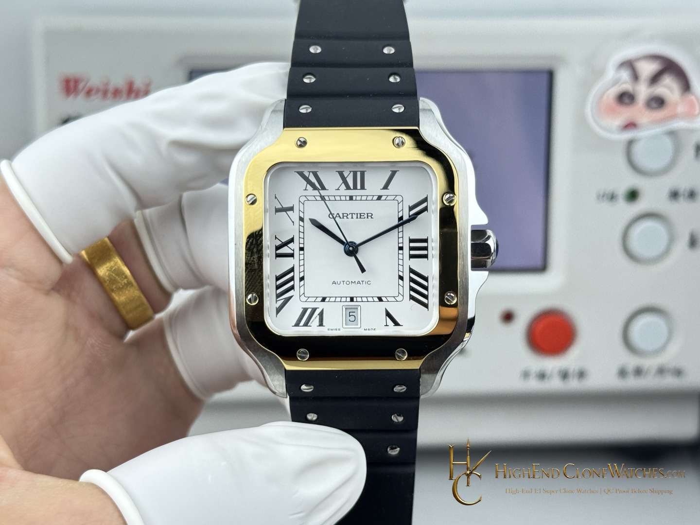 Cartier Santos de Cartier Large W2SA0009 front view super clone watch