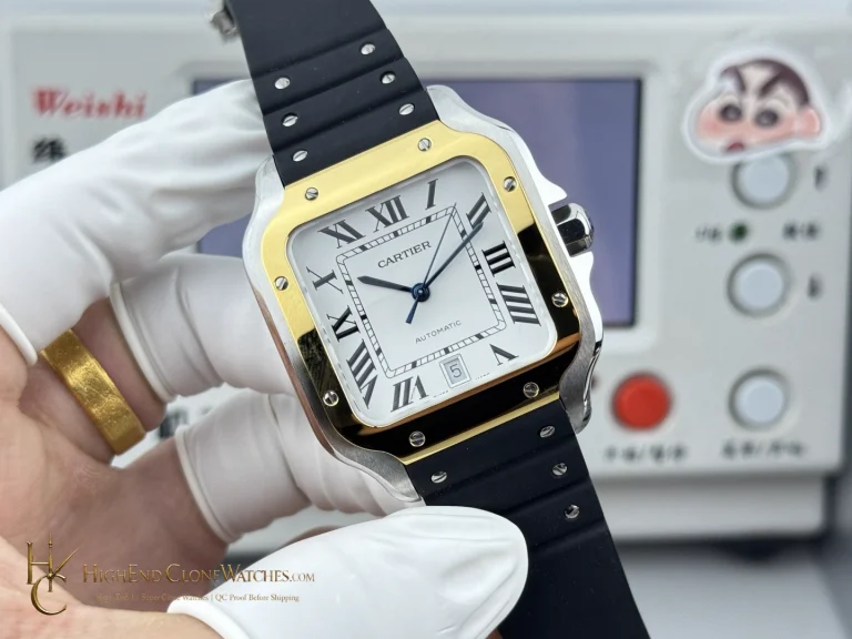 Cartier Santos de Cartier Large W2SA0009 angled dial view super clone watch