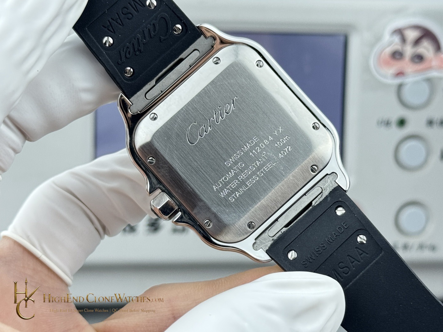 Cartier Santos de Cartier Large W2SA0009 caseback view super clone watch
