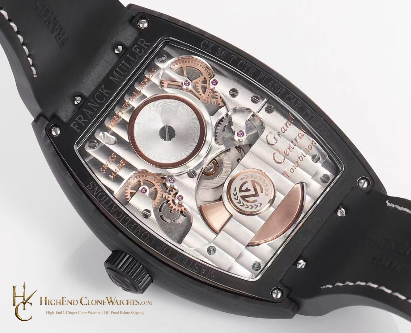 Franck Muller Grand Central Tourbillon CX 40 T CTR TTBR TTBR TT caseback view super clone watch